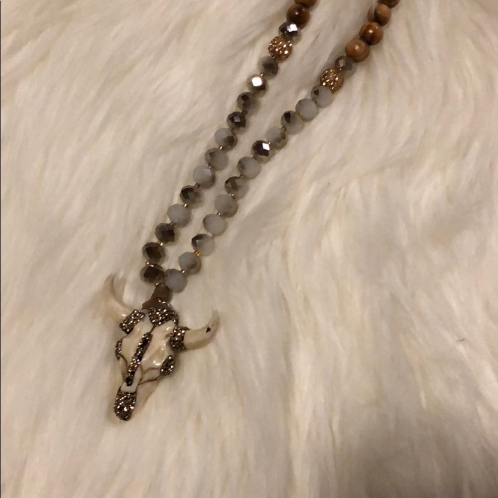 Cow skull necklace